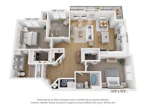 Floor plan image of B4, 2-bedroom apartment
